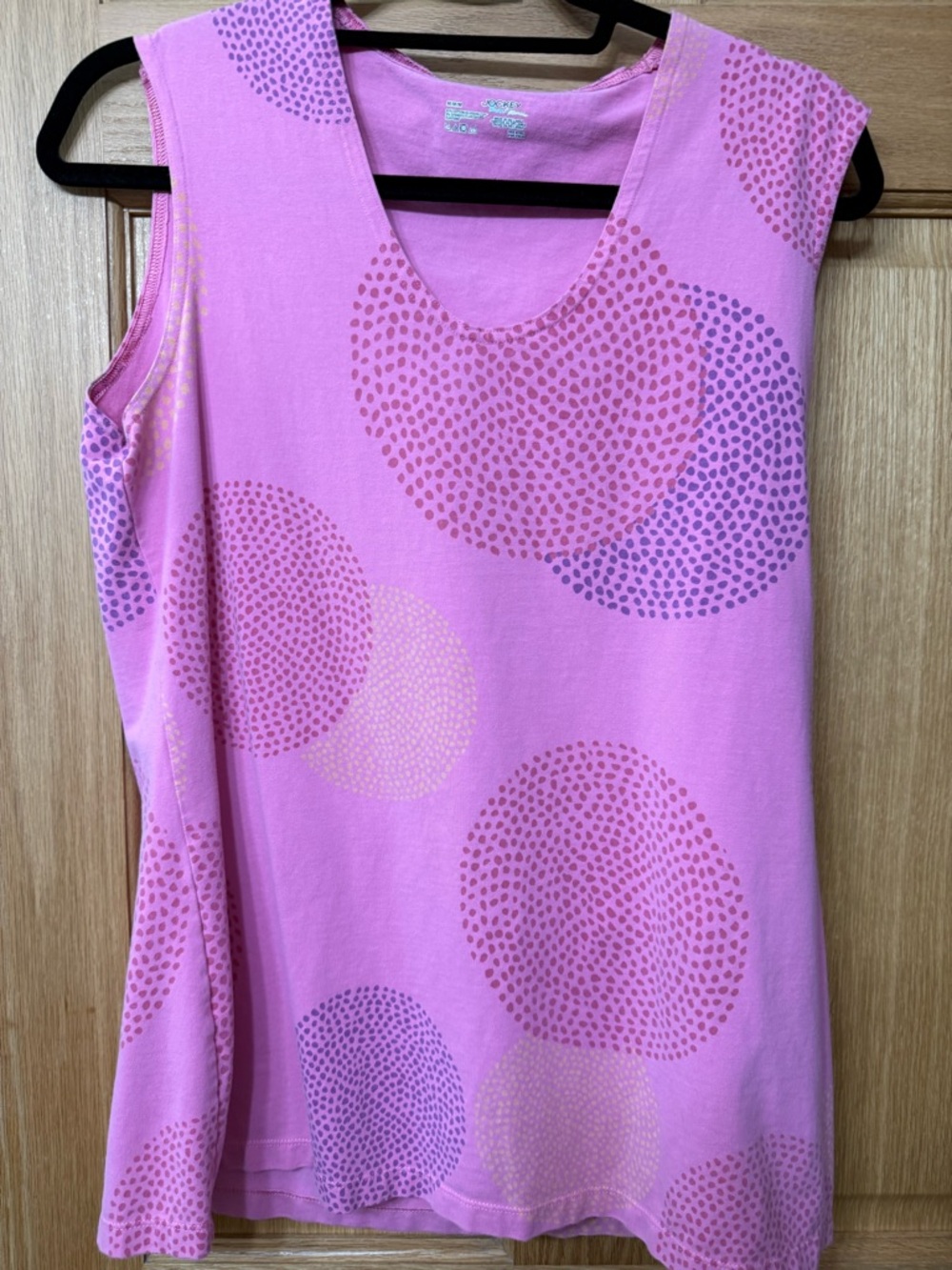 Jockey Pink Polka Dot Scoop Neck Tank